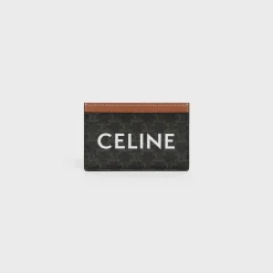 Card holder in Triomphe canvas with Celine Print