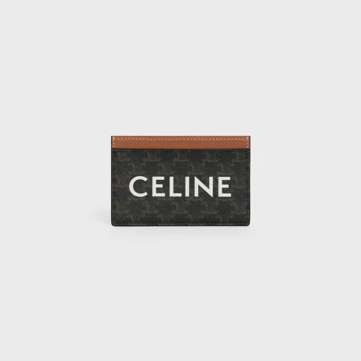 Card holder in Triomphe canvas with Celine Print