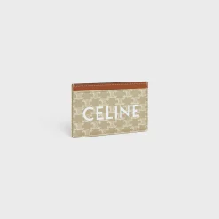Card holder in TRIOMPHE CANVAS WITH CELINE PRINT