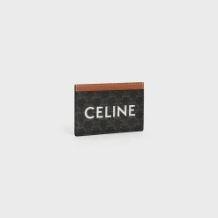 Card holder in Triomphe canvas with Celine Print