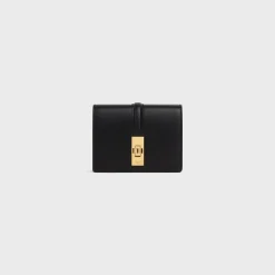16 CARD HOLDER WITH FLAP in SHINY CALFSKIN