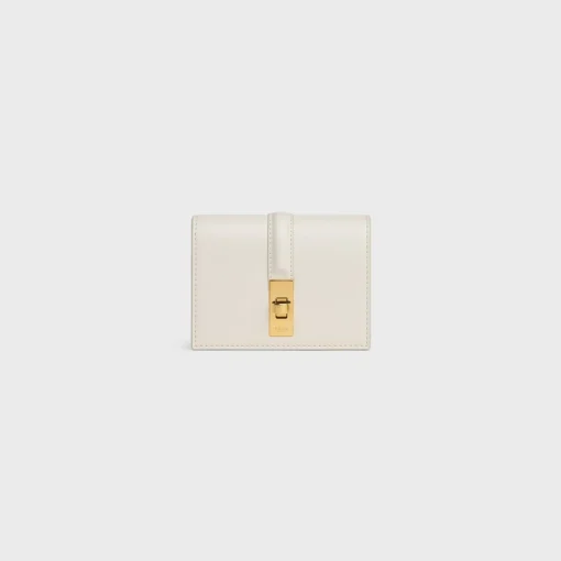 16 CARD HOLDER WITH FLAP in SHINY CALFSKIN