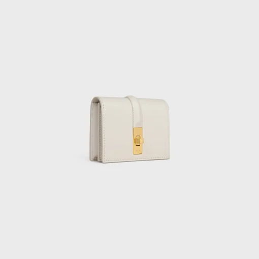 16 CARD HOLDER WITH FLAP in SHINY CALFSKIN