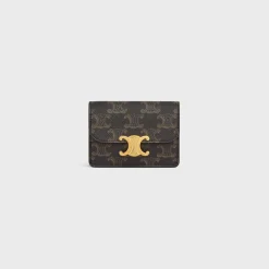 CARD HOLDER WITH FLAP TRIOMPHE in Triomphe Canvas