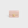 CARD HOLDER WITH FLAP TRIOMPHE in PATENT CALFSKIN