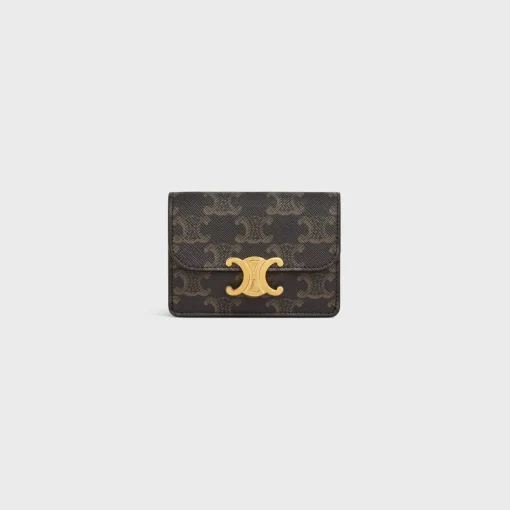 CARD HOLDER WITH FLAP TRIOMPHE in Triomphe Canvas