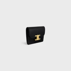 CARD HOLDER WITH FLAP TRIOMPHE in lizard