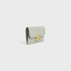 CARD HOLDER WITH FLAP TRIOMPHE in Shiny calfskin