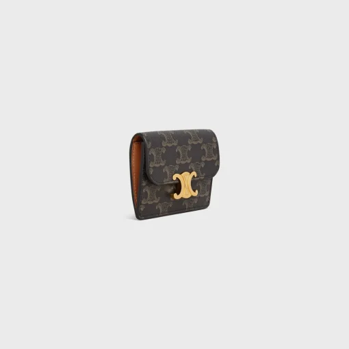 CARD HOLDER WITH FLAP TRIOMPHE in Triomphe Canvas