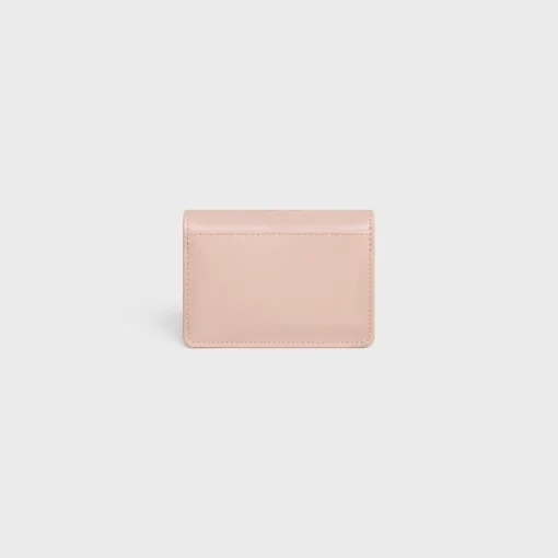 CARD HOLDER WITH FLAP TRIOMPHE in PATENT CALFSKIN