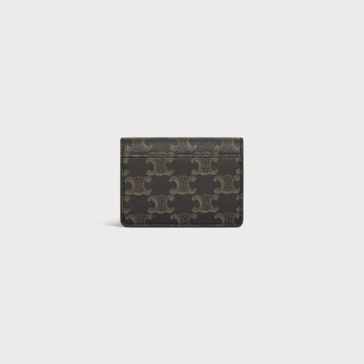 CARD HOLDER WITH FLAP TRIOMPHE in Triomphe Canvas