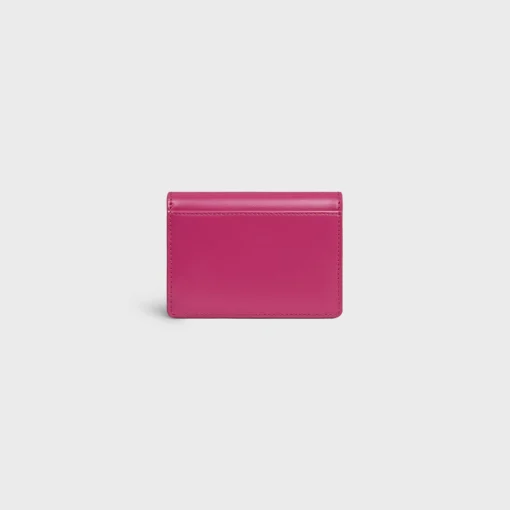 CARD HOLDER WITH FLAP TRIOMPHE in Shiny calfskin