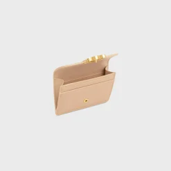 CARD HOLDER WITH FLAP TRIOMPHE in Shiny calfskin