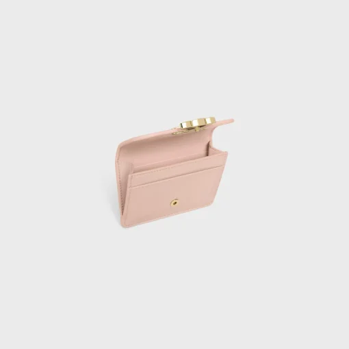 CARD HOLDER WITH FLAP TRIOMPHE in PATENT CALFSKIN