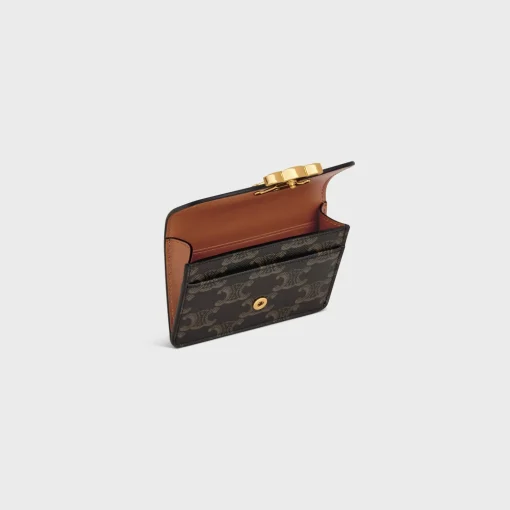 CARD HOLDER WITH FLAP TRIOMPHE in Triomphe Canvas