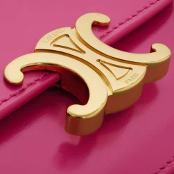CARD HOLDER WITH FLAP TRIOMPHE in Shiny calfskin