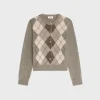 cardigan in argyle alpaca wool