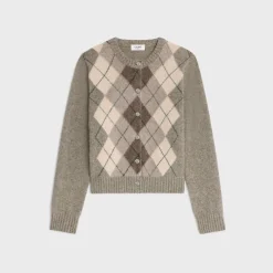 cardigan in argyle alpaca wool
