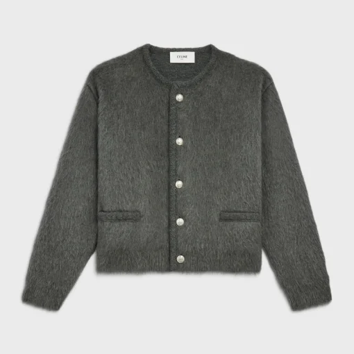 cardigan jacket in brushed mohair
