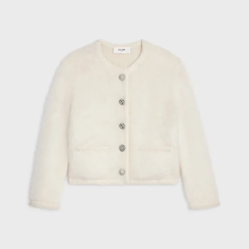 Cardigan jacket in brushed mohair