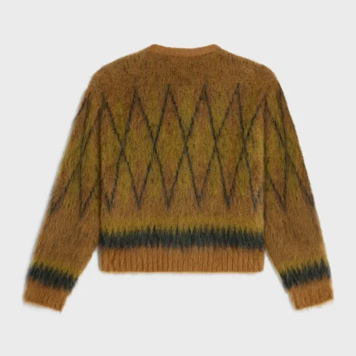 cardigan jacket in brushed argyle mohair