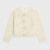 cardigan jacket in floral crocheted cotton