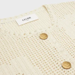cardigan jacket in floral crocheted cotton