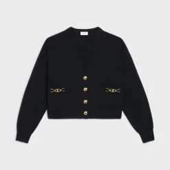 CARDIGAN WITH GOURMETTE IN HERITAGE CASHMERE