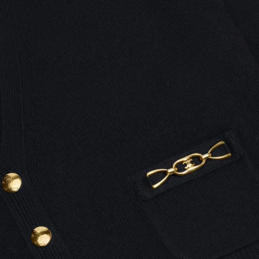CARDIGAN WITH GOURMETTE IN HERITAGE CASHMERE
