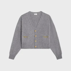 cardigan with gourmettes in heritage cashmere