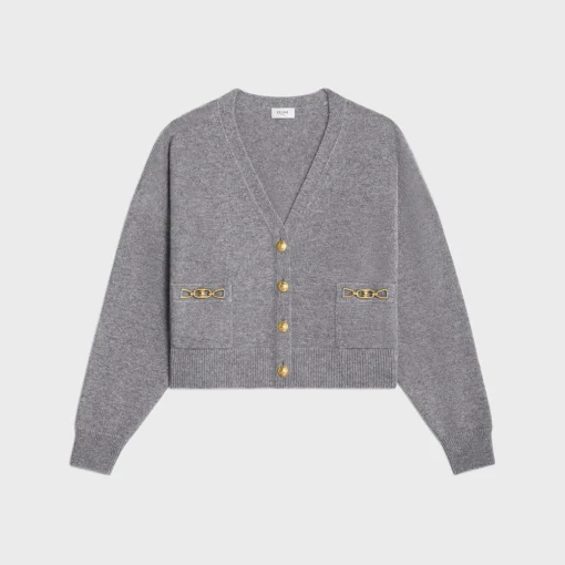 cardigan with gourmettes in heritage cashmere