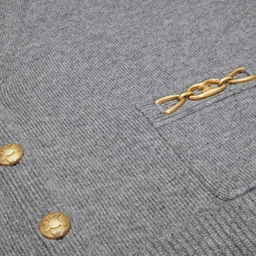 cardigan with gourmettes in heritage cashmere