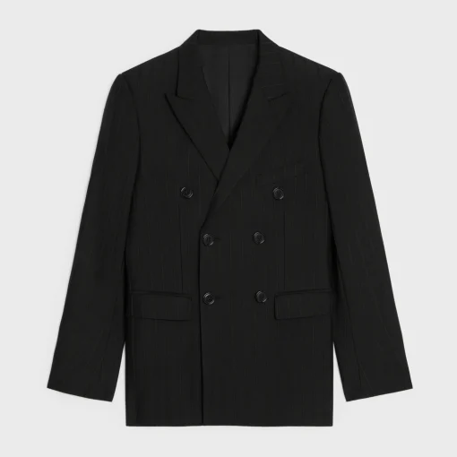 carnaby jacket in striped wool gabardine