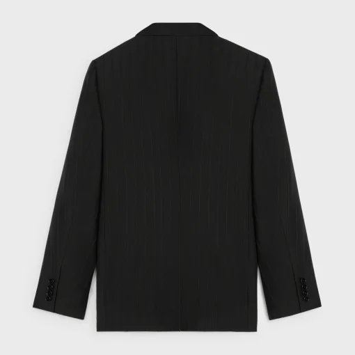 carnaby jacket in striped wool gabardine