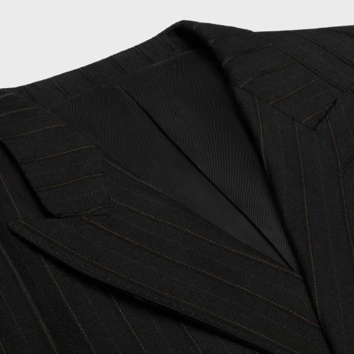 carnaby jacket in striped wool gabardine
