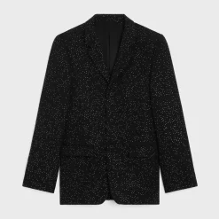 carnaby jacket with rhinestones in double-face wool