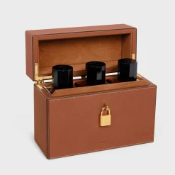 Case 3 Perfumes 200ML in Natural Calfskin