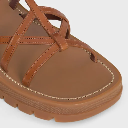 CELINE - CLEA TRIOMPHE STRAPPY SANDAL in CALFSKIN - VEGETAL TANNING