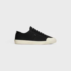 CELINE ALAN AS-01 LOW LACE-UP SNEAKER in CANVAS AND CALFSKIN