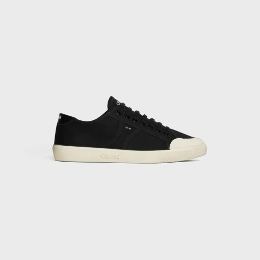 CELINE ALAN AS-01 LOW LACE-UP SNEAKER in CANVAS AND CALFSKIN
