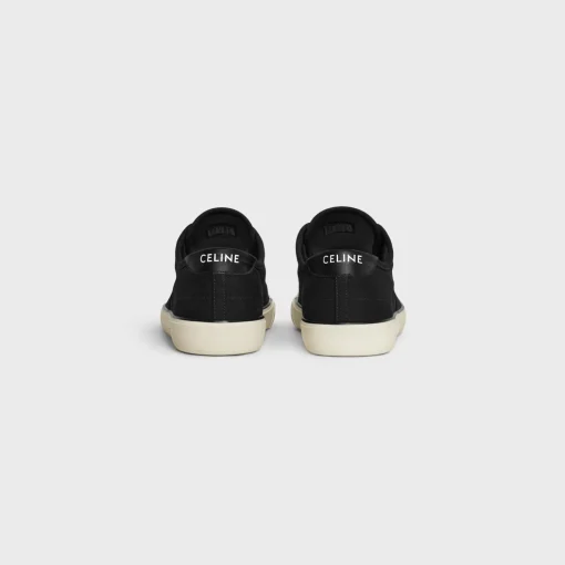 CELINE ALAN AS-01 LOW LACE-UP SNEAKER in CANVAS AND CALFSKIN