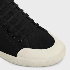 CELINE ALAN AS-01 LOW LACE-UP SNEAKER in CANVAS AND CALFSKIN