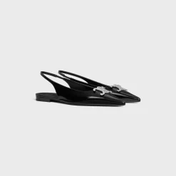 CELINE ALMA TRIOMPHE FLAT SLINGBACK in GLOSSY CALFSKIN