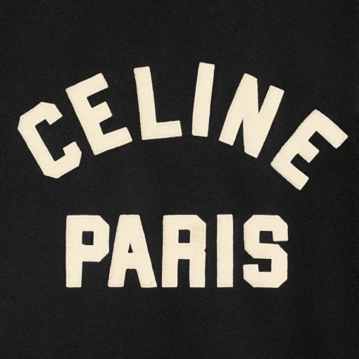 celine baseball teddy jacket in textured wool