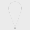 Celine Bevelled Necklace in Onyx and Sterling Silver with Rhodium finish