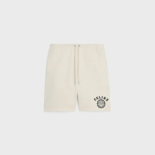 celine blason loose shorts in cotton fleece
