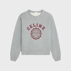 celine blason loose sweatshirt in cotton fleece