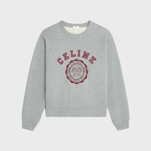 celine blason loose sweatshirt in cotton fleece