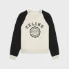 celine blason loose sweatshirt in cotton fleece