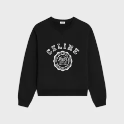 celine blason loose sweatshirt in cotton fleece